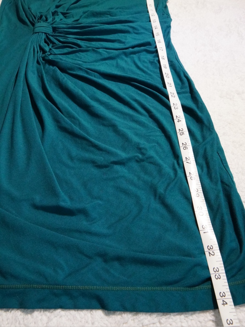 Max Studio Teal Knot-Detail Knee Dress Size L - Picture 2 of 6